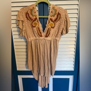 Free People Embroidered Top